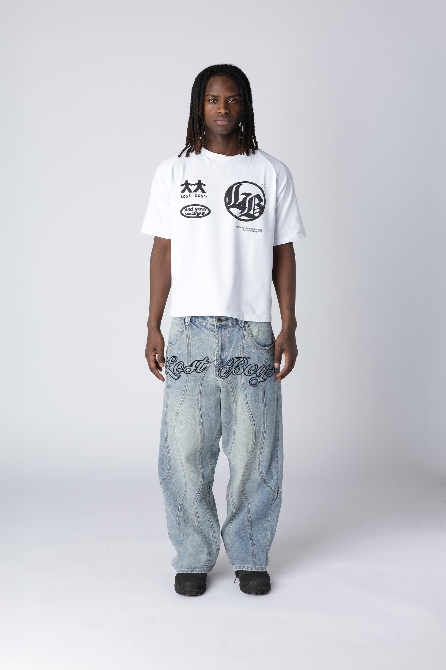 CURVY OUTERSEAM JEANS - Stonewashed Blue