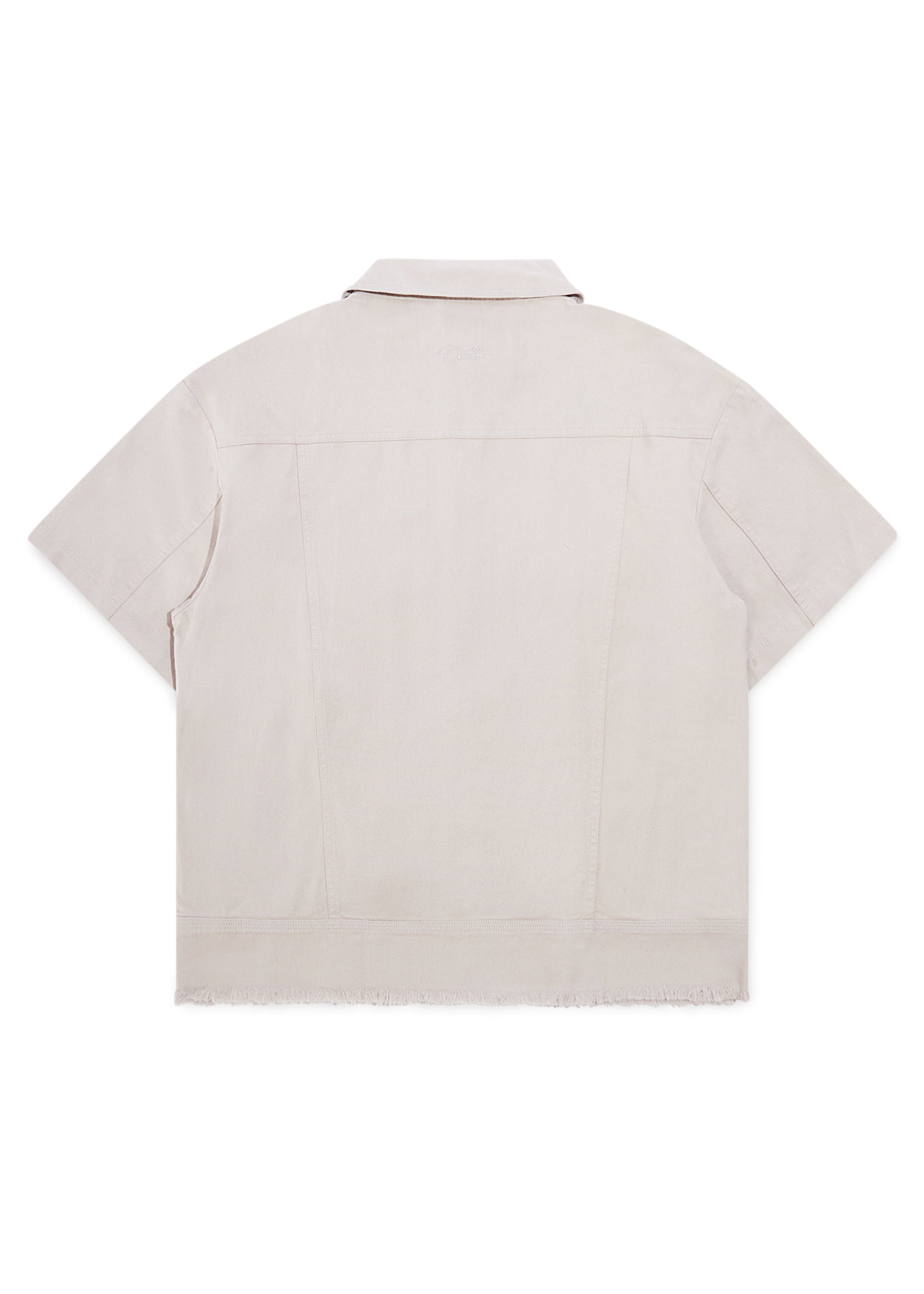 Canvas Short Sleeve Trucker Jacket - Natural