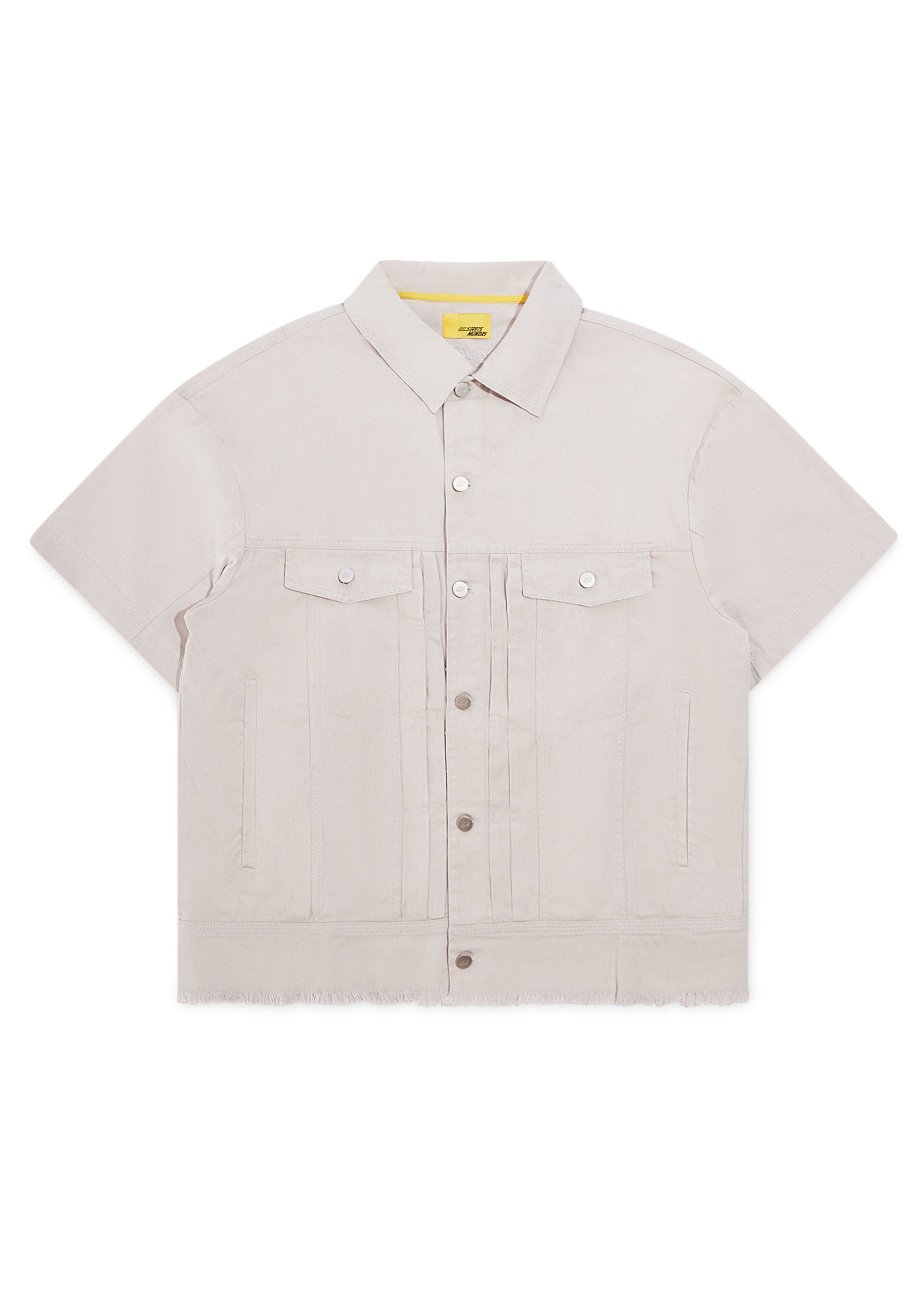 Canvas Short Sleeve Trucker Jacket - Natural