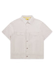 Canvas Short Sleeve Trucker Jacket - Natural