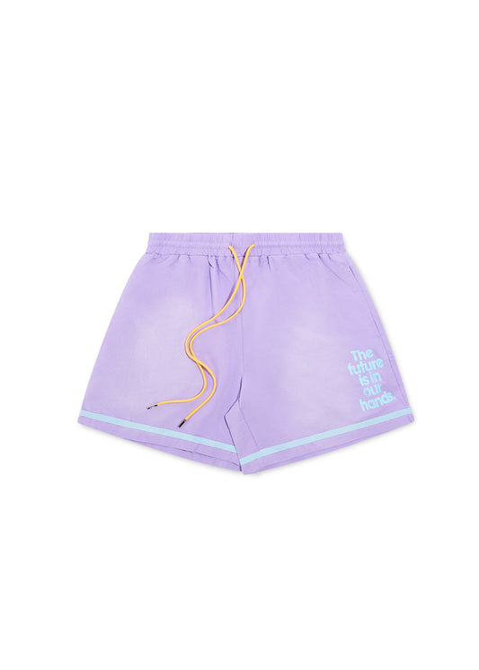 Canvas Stripe Short - Purple