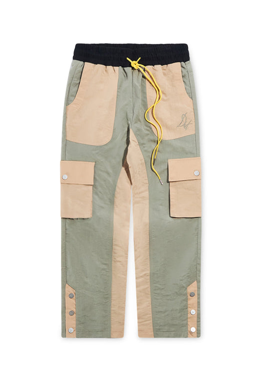 Nylon Cargo Pants - Sage/Tan