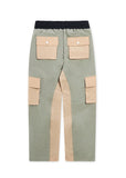 Nylon Cargo Pants - Sage/Tan