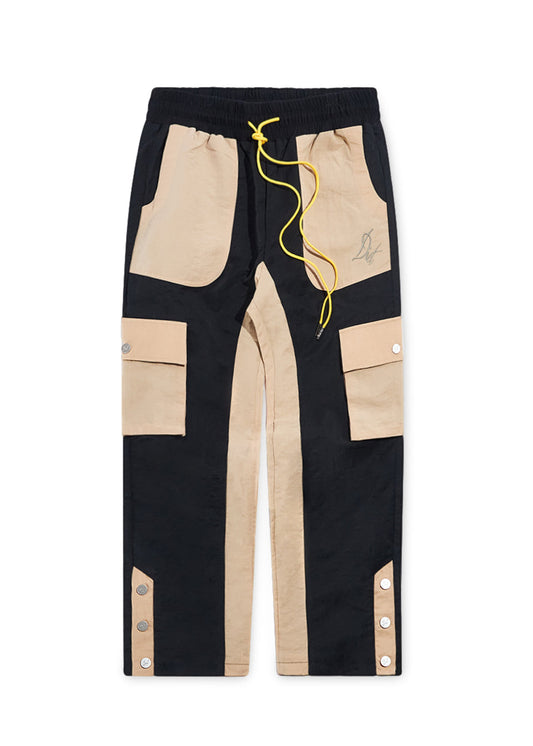 Nylon Cargo Pants - Black/Tan
