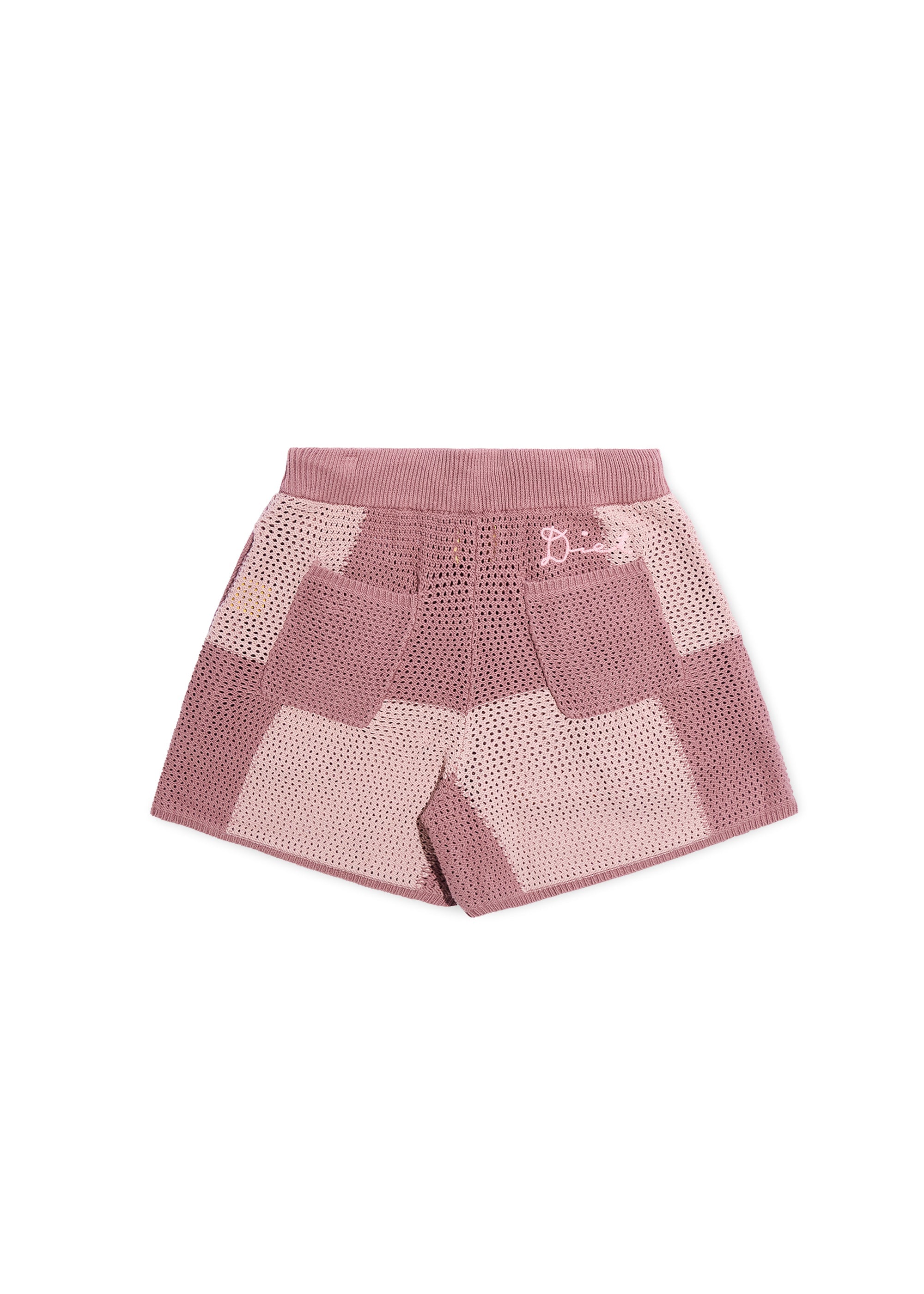 Checker Crochet Short - Mauve