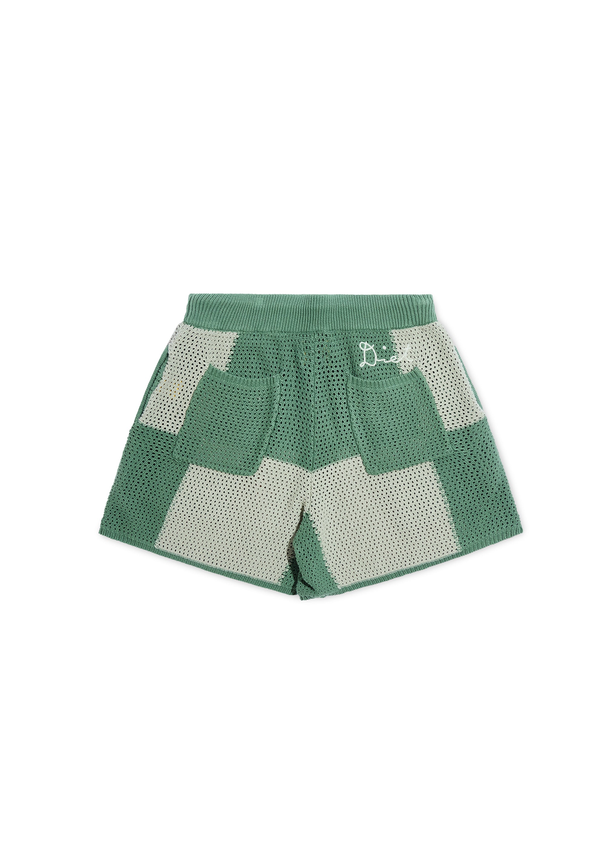 Checker Crochet Short - Sage
