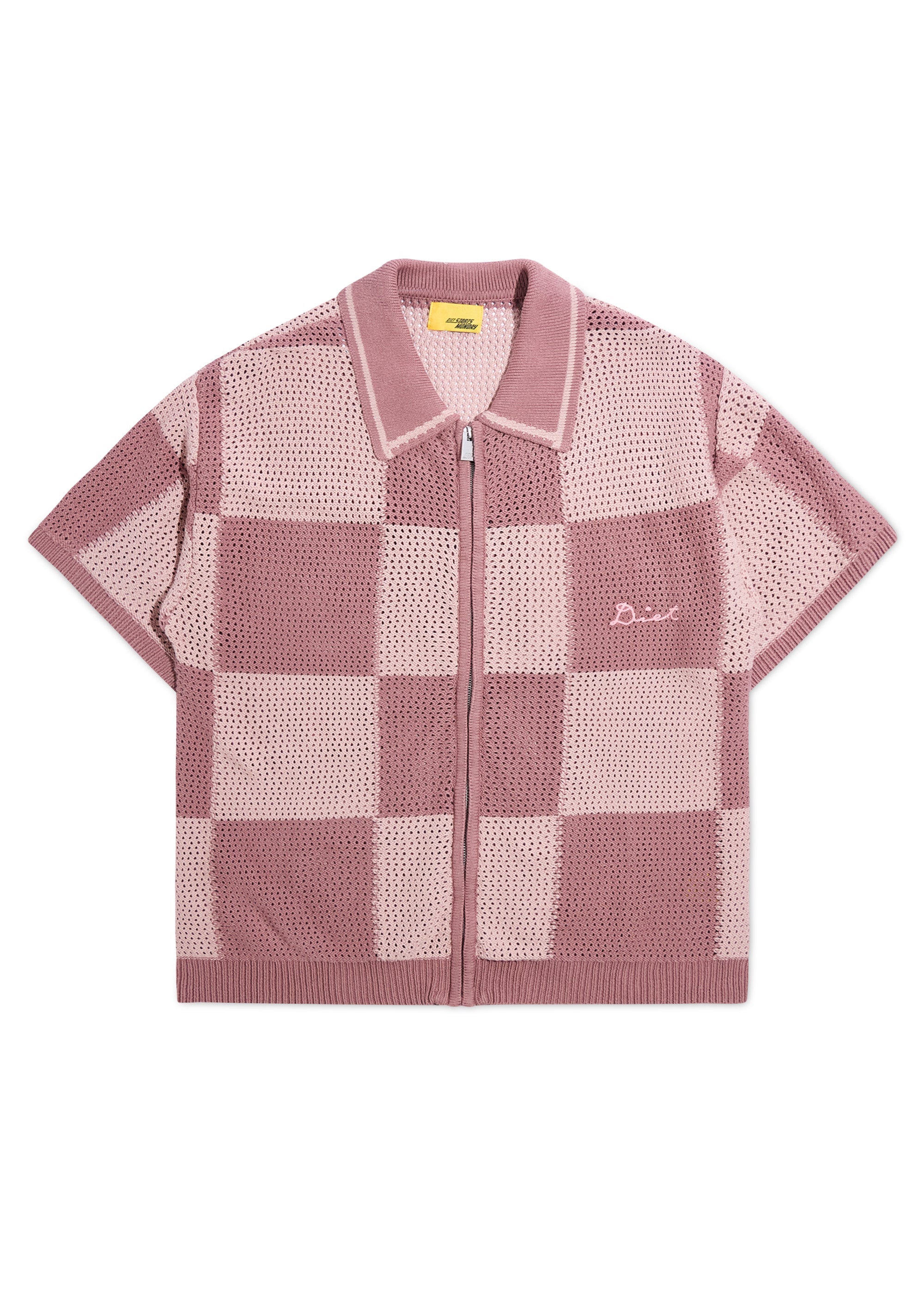 Checker Crotchet Shirt - Mauve