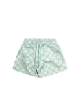 Checkered Nylon Short - Sage