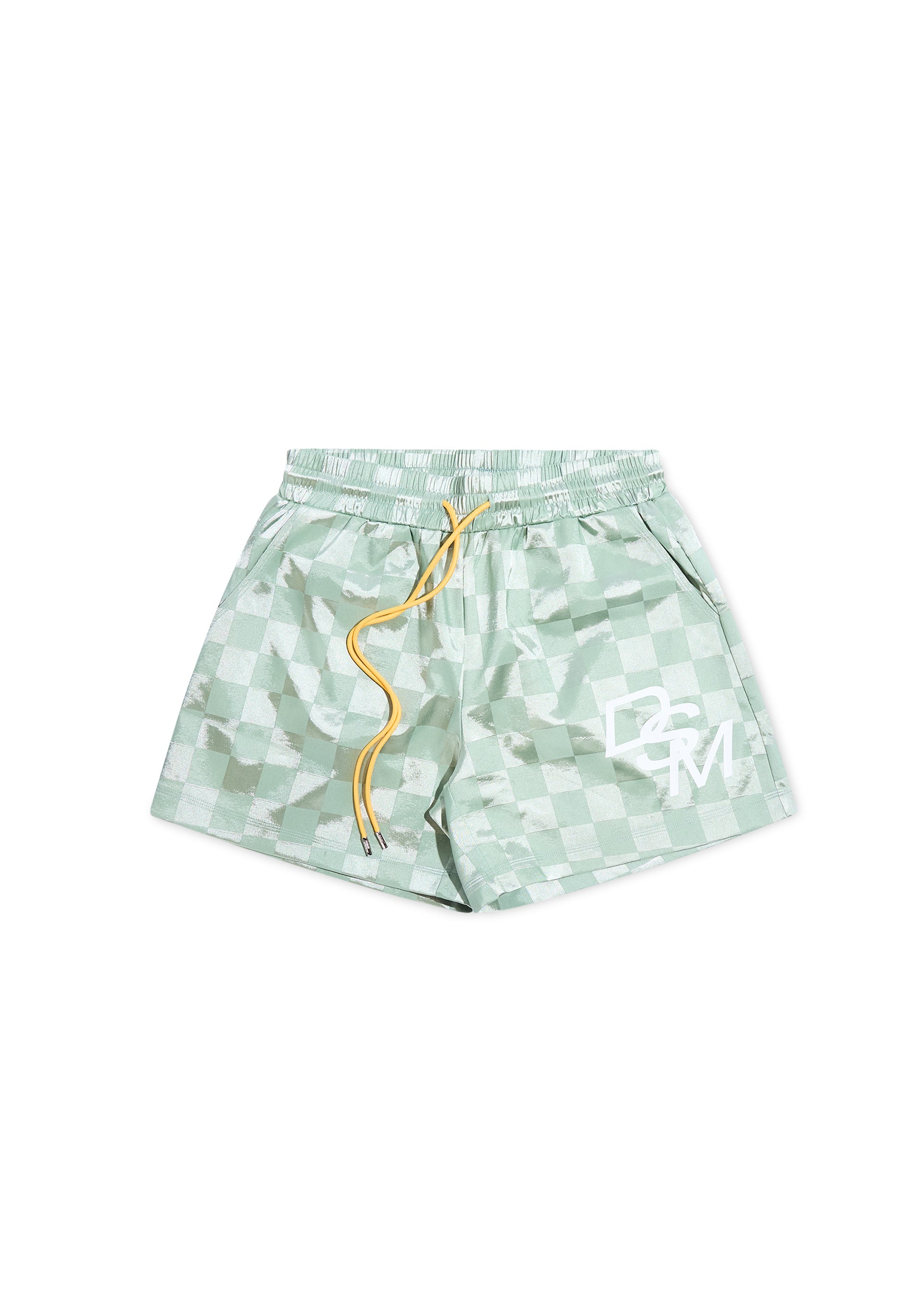 Checkered Nylon Short - Sage