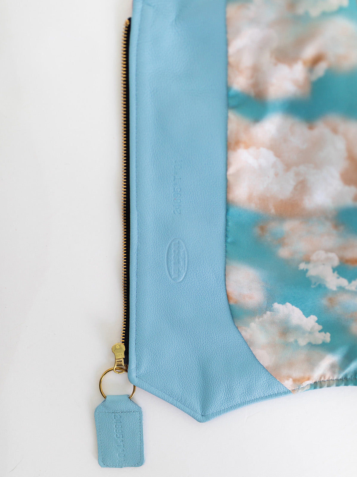 UNISEX SKELETON LEATHER VEST | ALEALI MAY COLLABORATION | ICE BLUE