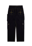 Contrast Cargo Pants - Black
