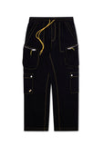 Contrast Cargo Pants - Black