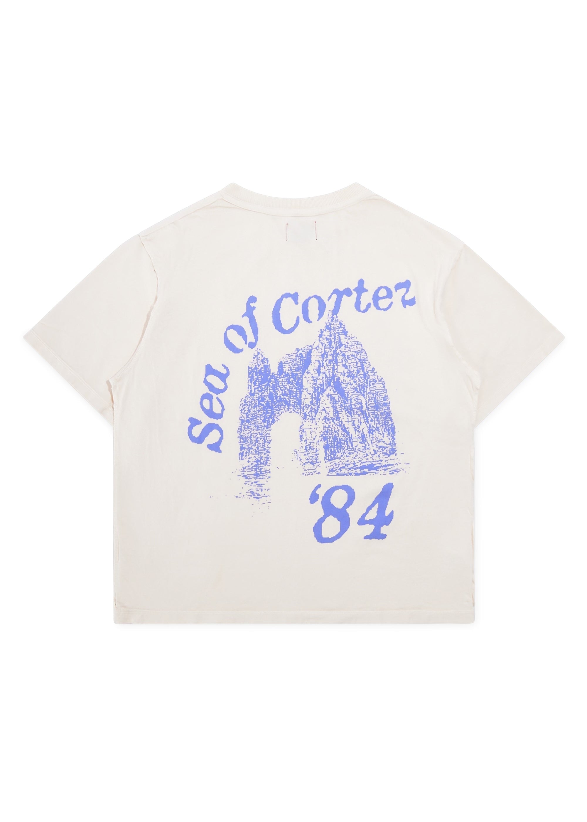 Cortez Cropped Tee - Antique White/Purple