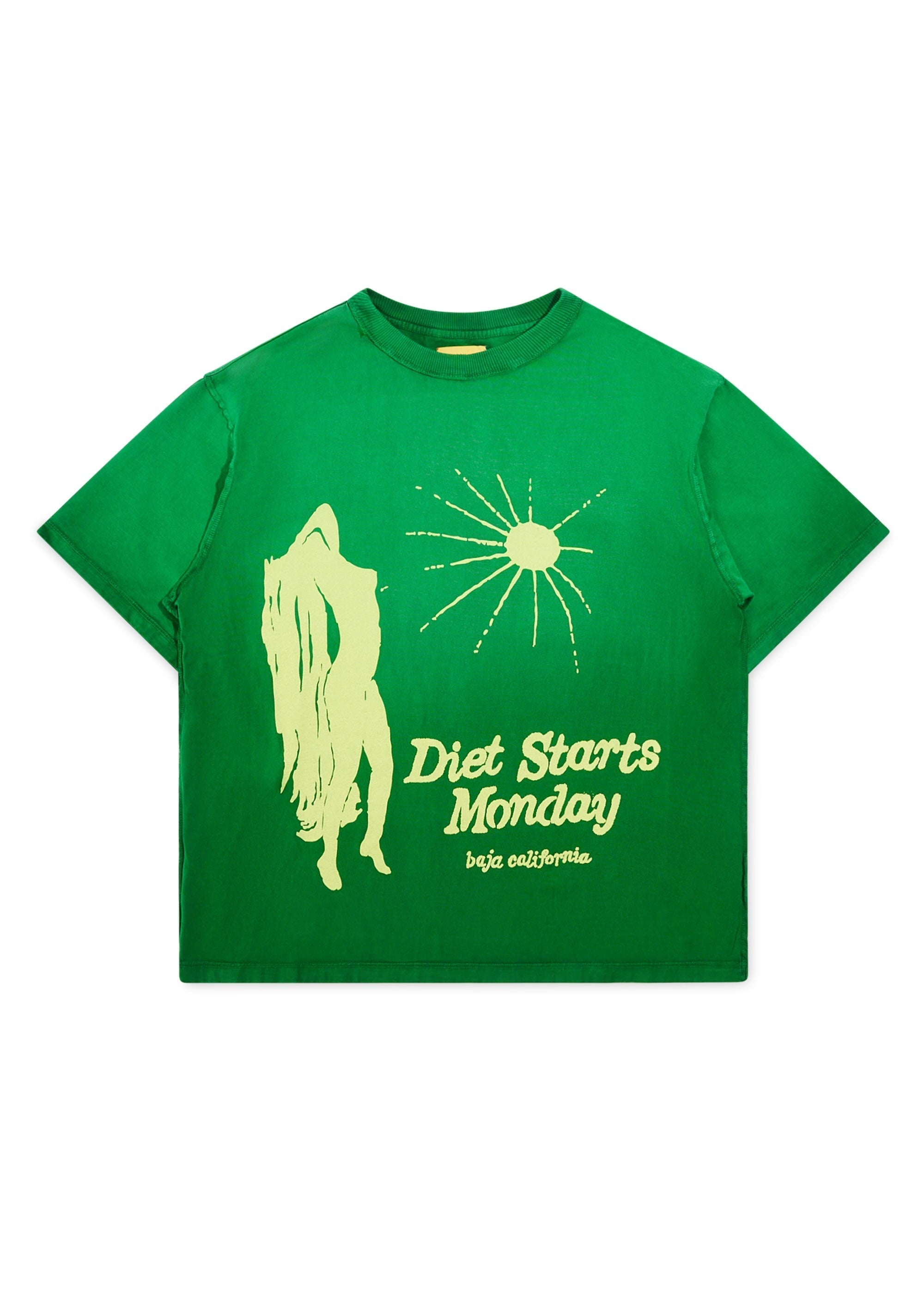 Cortez Cropped Tee - Green/Yellow