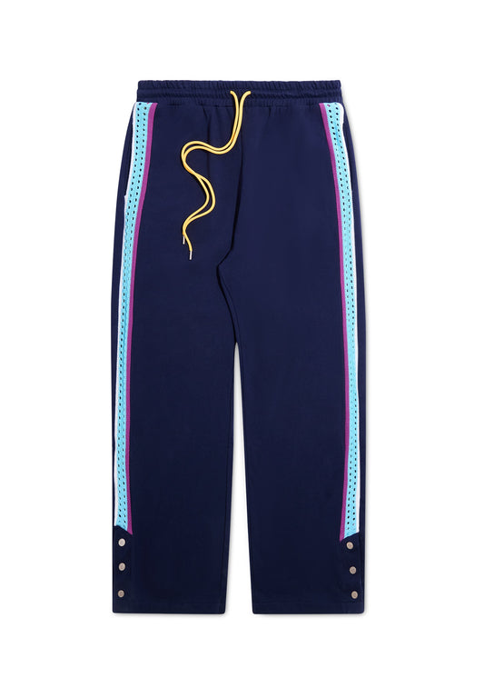 Crochet Panel Pant - Blue