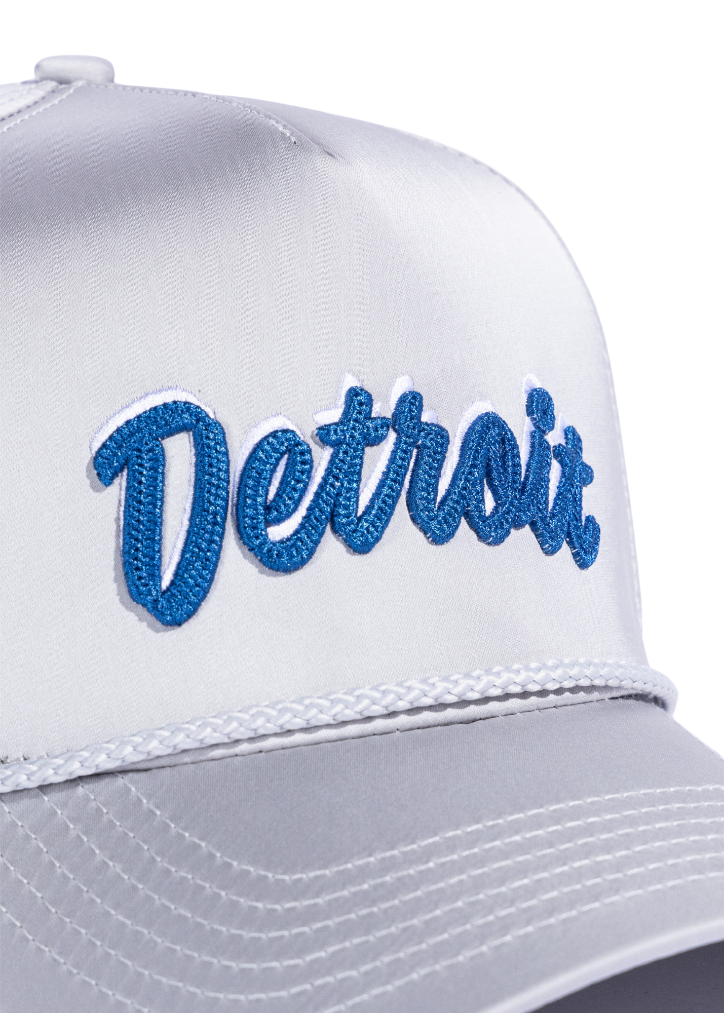 Detroit Souvenir Hat (Silver Satin)