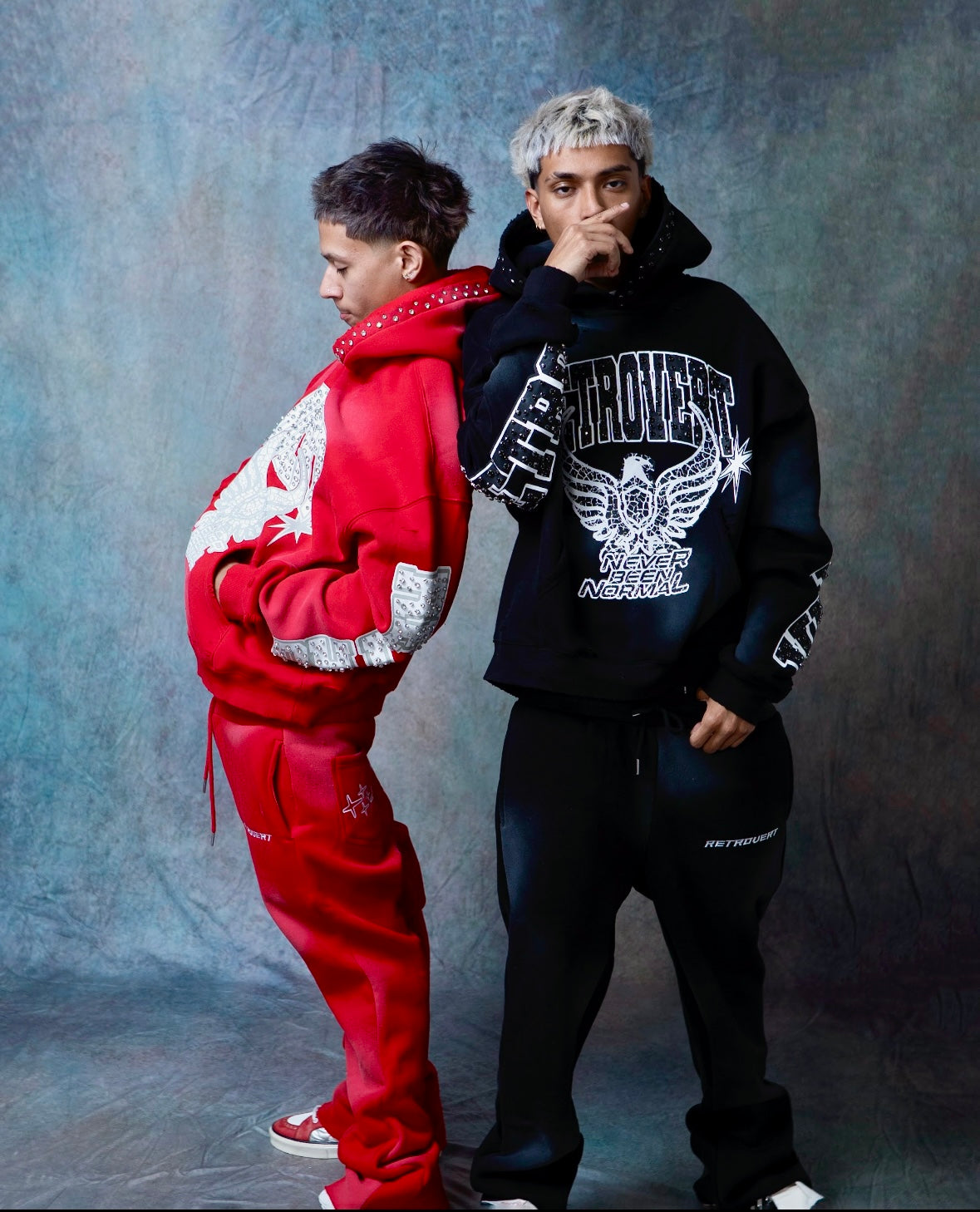 RHINESTONE STAR EAGLE HOODIE BLACK