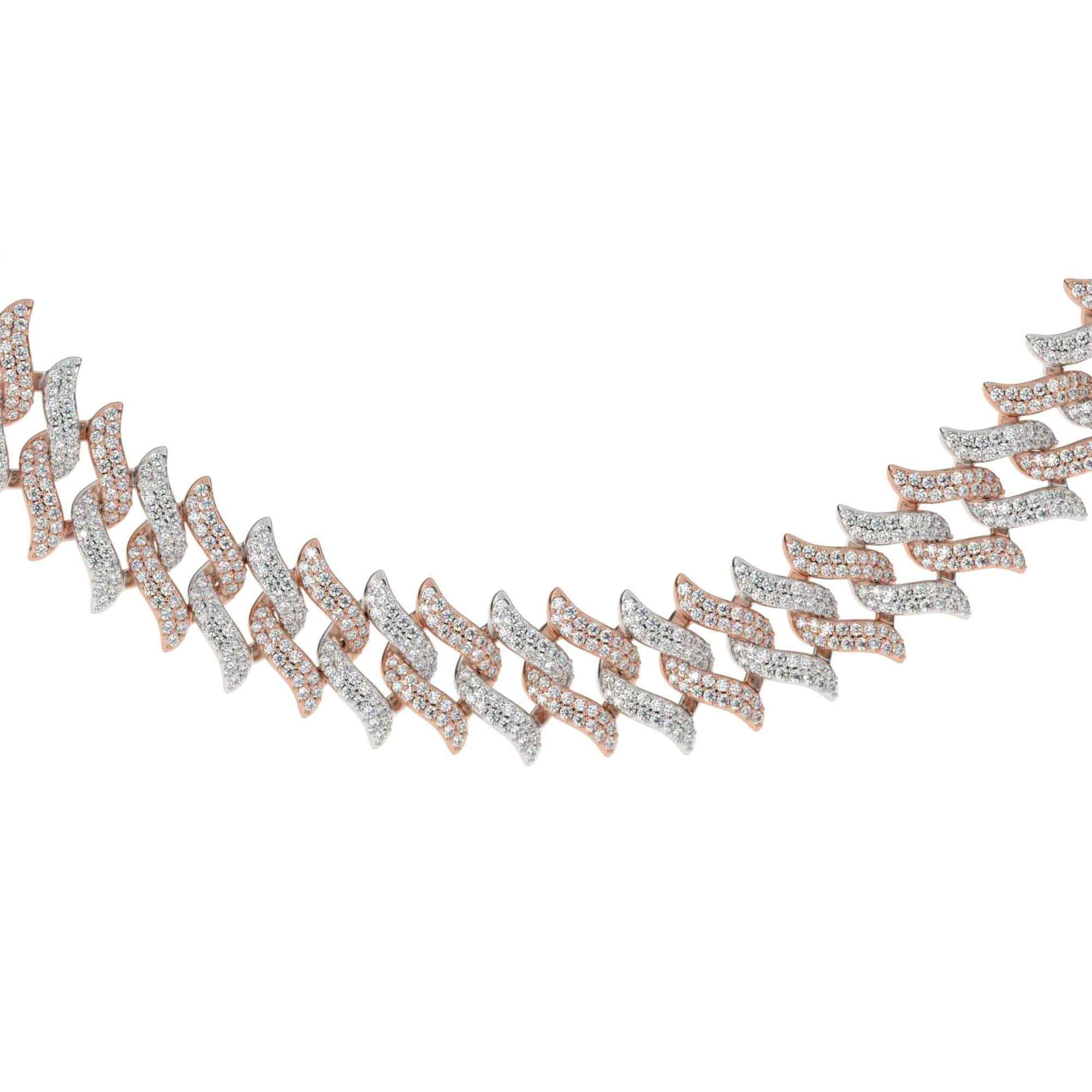 Spiked Laurel Diamond Cuban Chain