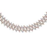 Spiked Laurel Diamond Cuban Chain