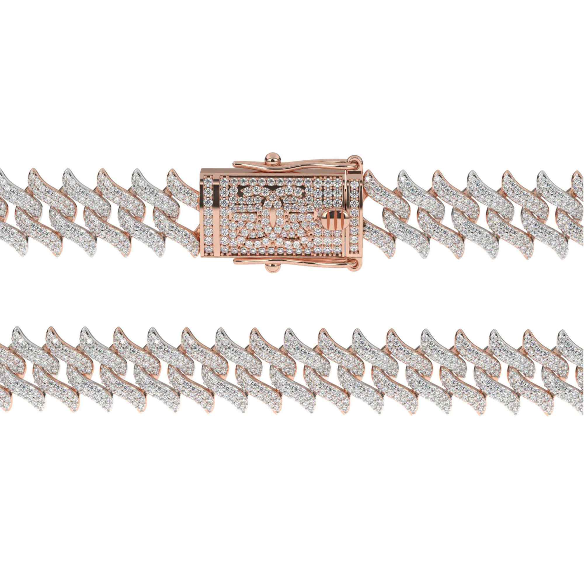 Spiked Laurel Diamond Cuban Chain