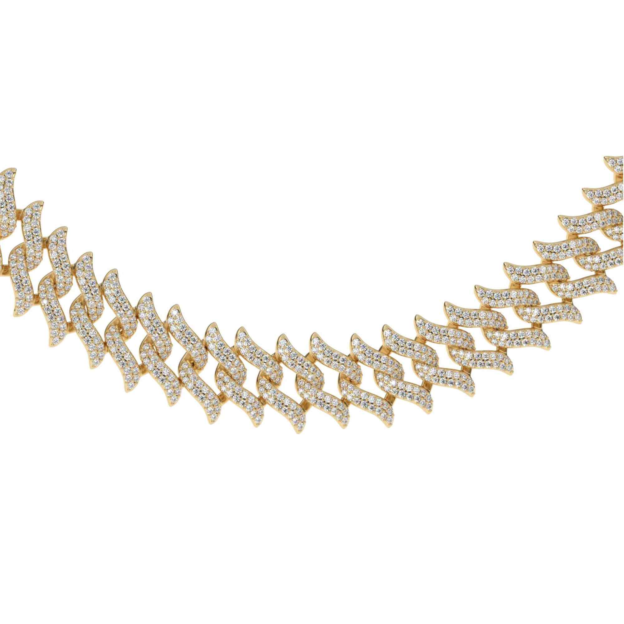 Spiked Laurel Diamond Cuban Chain