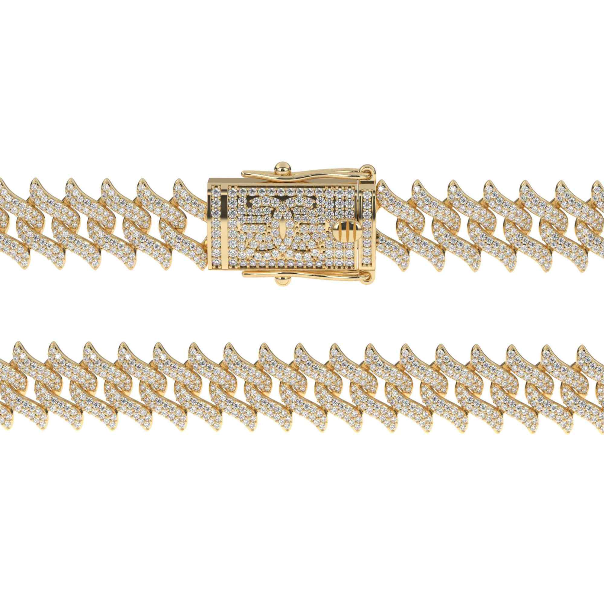 Spiked Laurel Diamond Cuban Chain