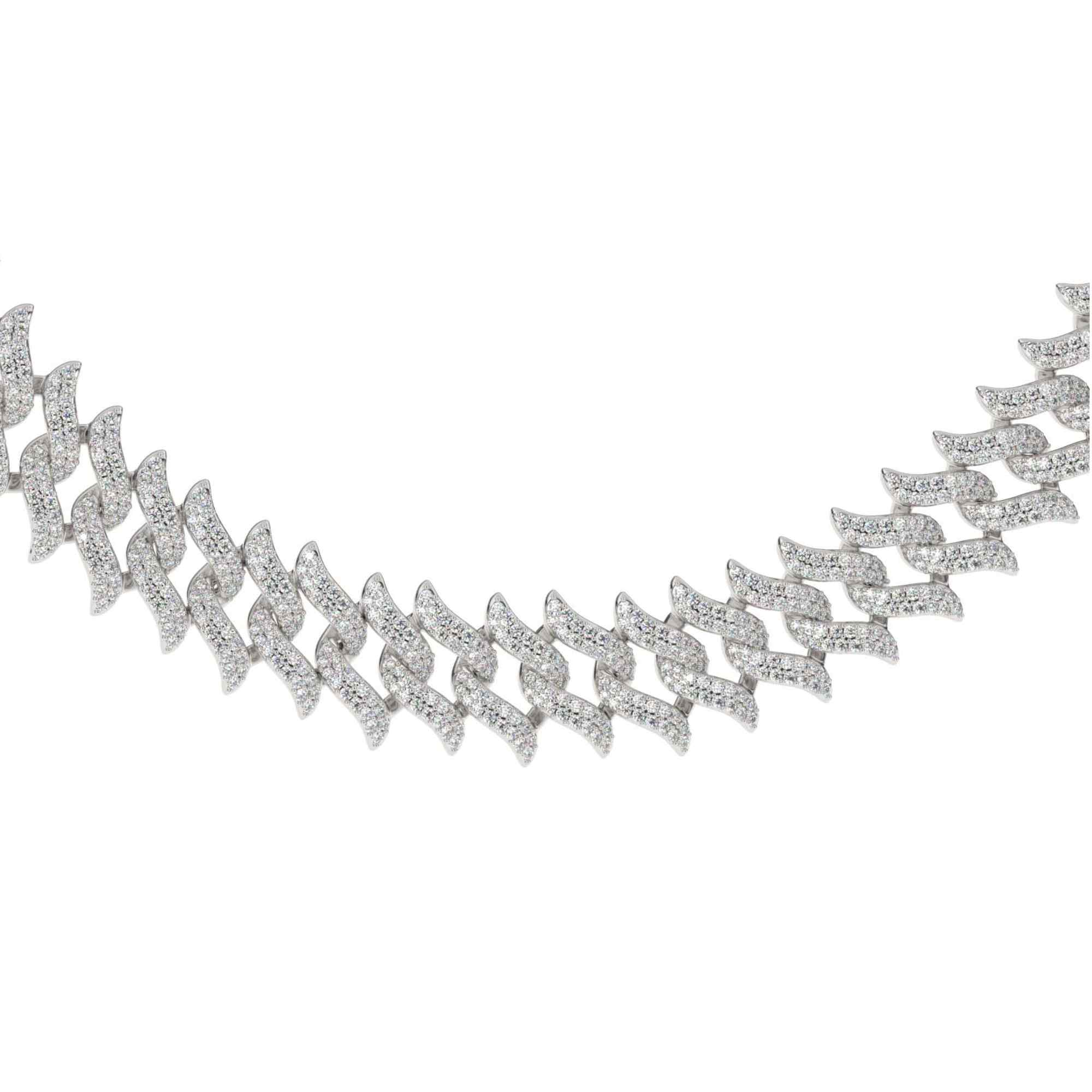 Spiked Laurel Diamond Cuban Chain