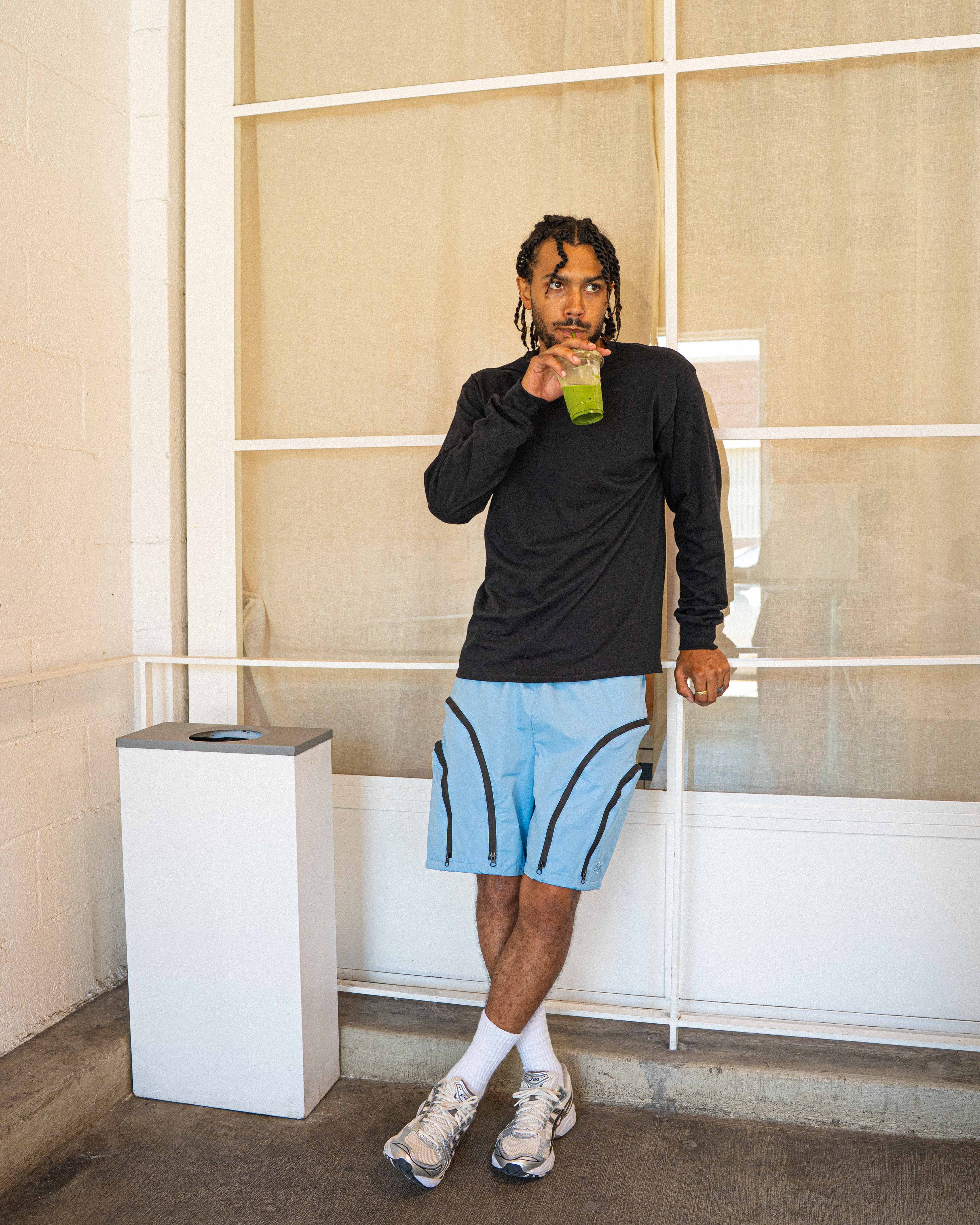 EPTM Double Zip Shorts - Sky Blue