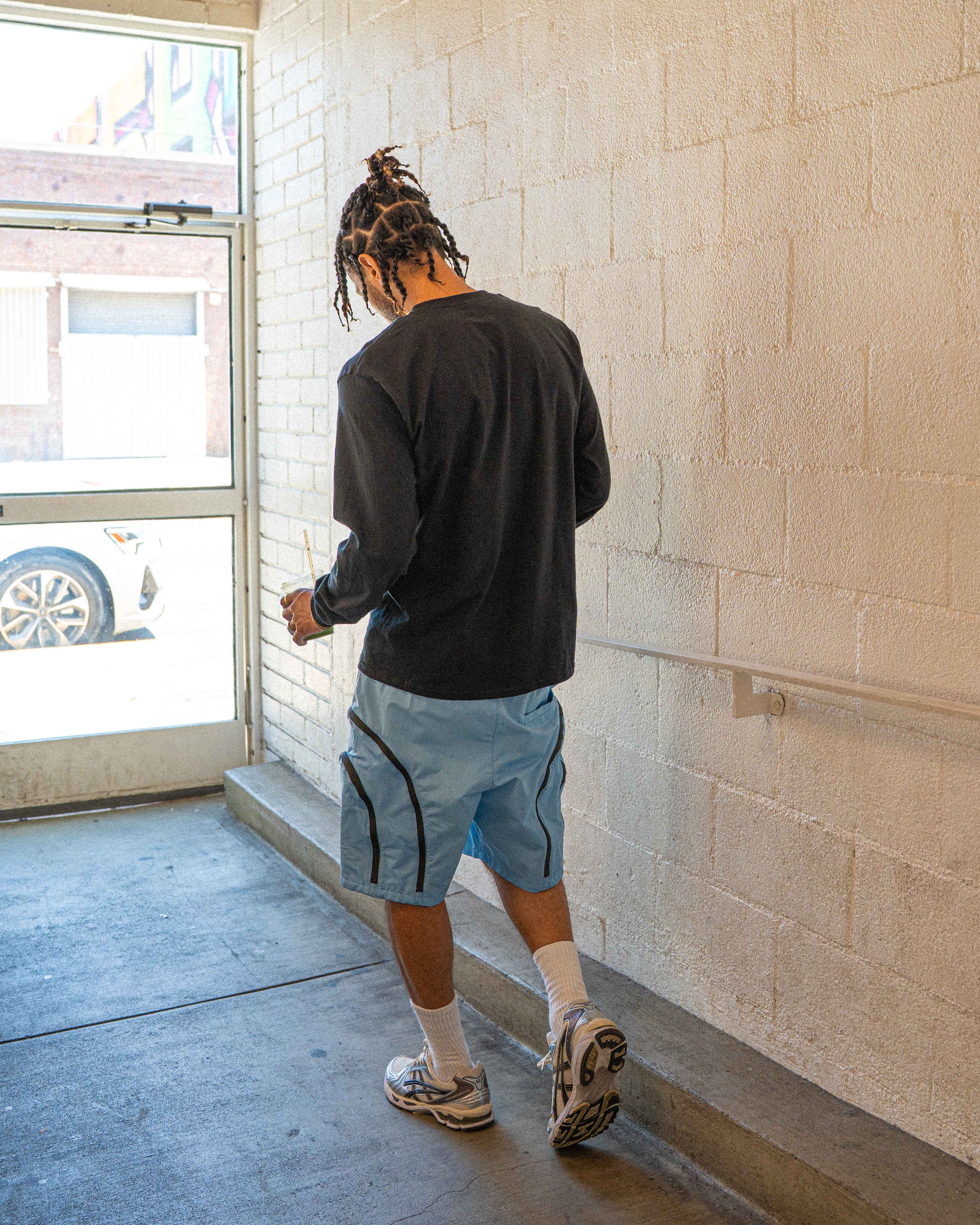 EPTM Double Zip Shorts - Sky Blue