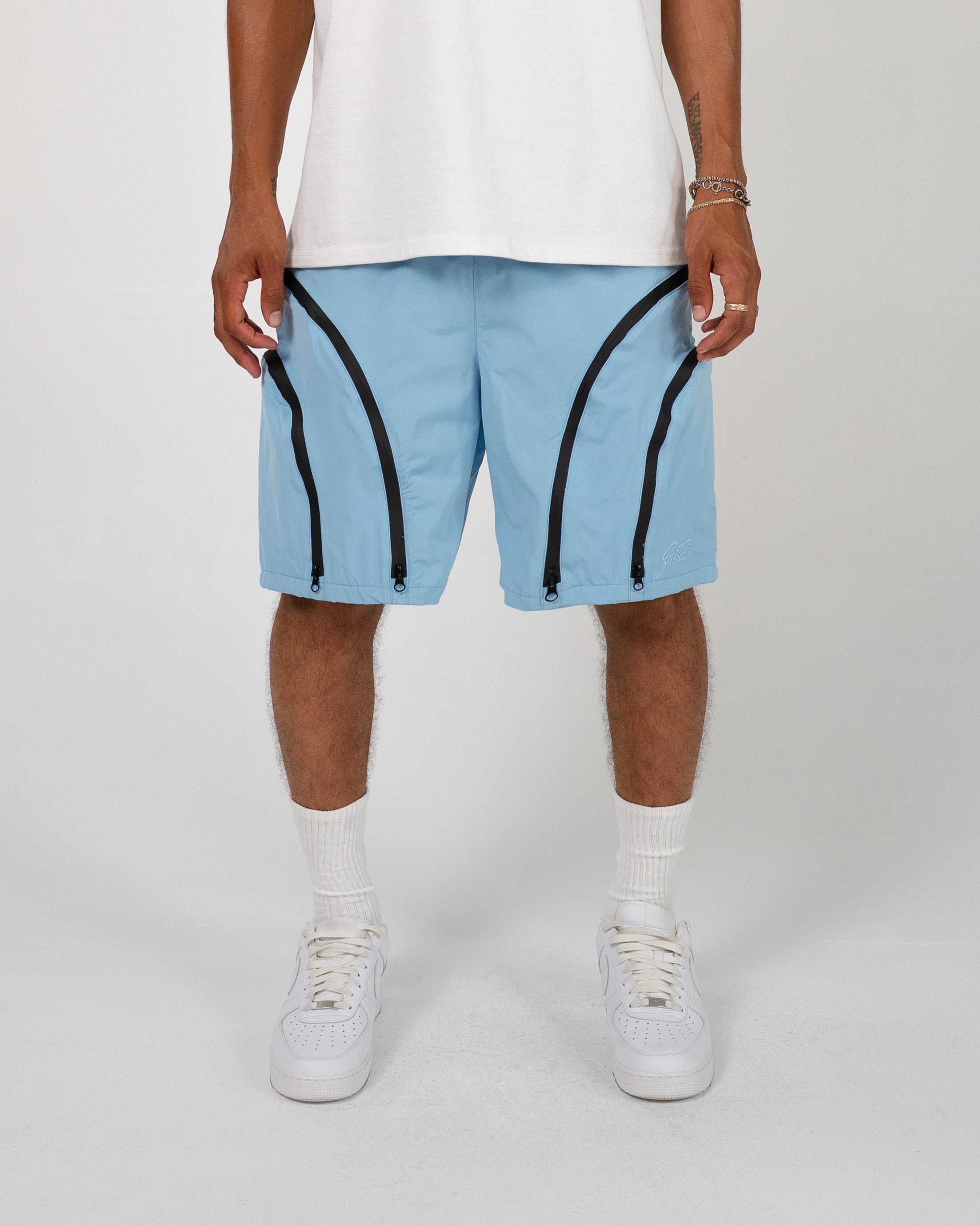 EPTM Double Zip Shorts - Sky Blue