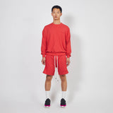 loop terry standard sweatshort / red heather