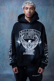 RHINESTONE STAR EAGLE HOODIE BLACK