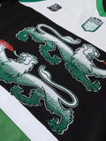 Double Lion Rhinestone Jersey in GREEN