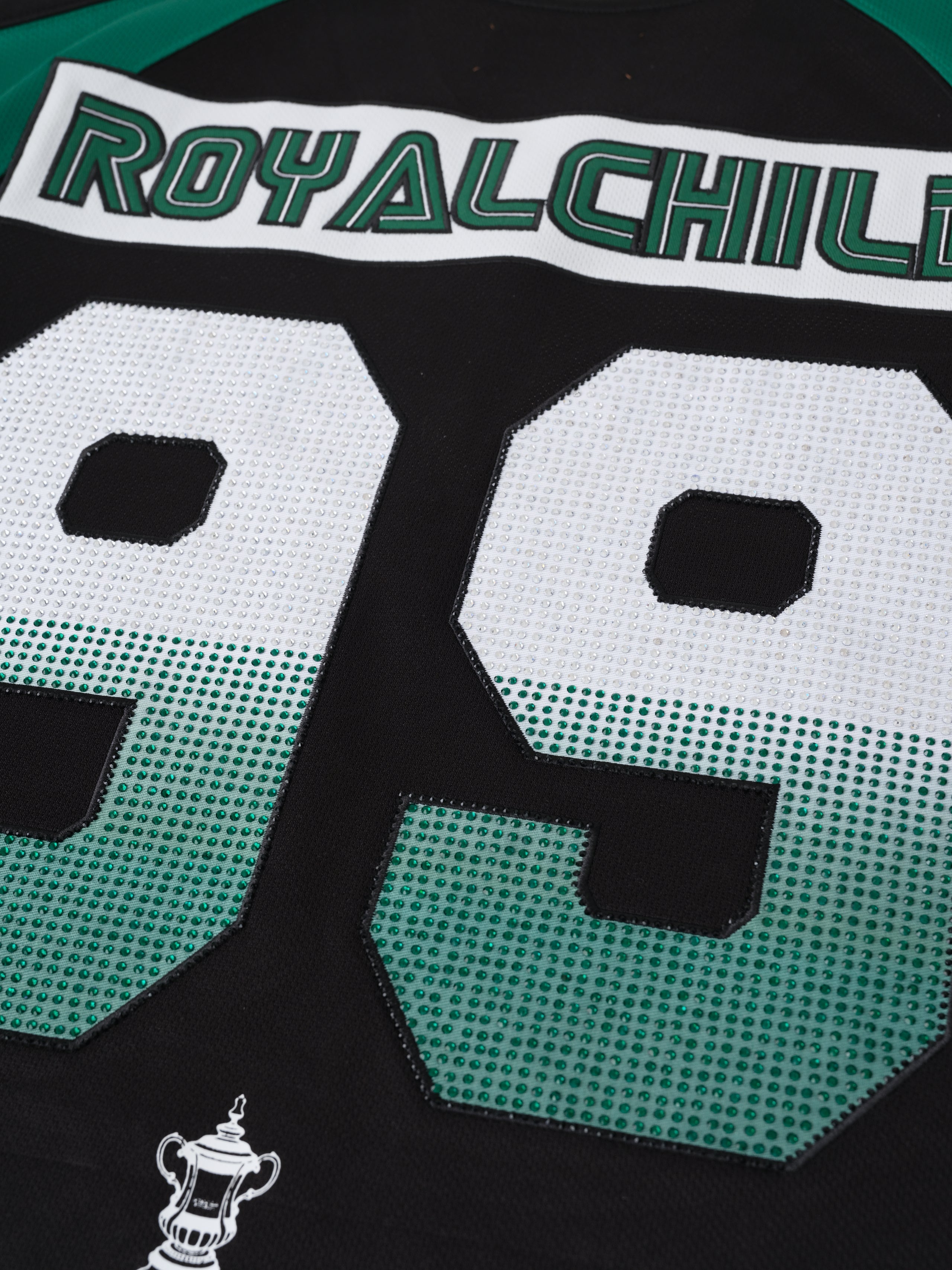 Double Lion Rhinestone Jersey in GREEN