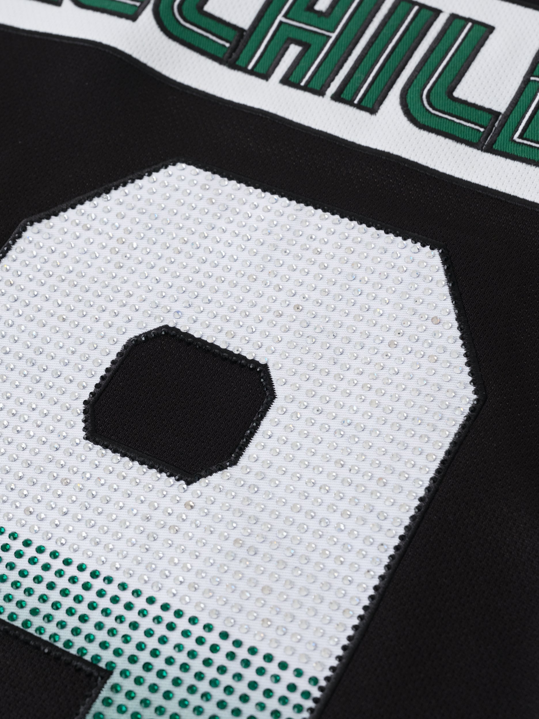 Double Lion Rhinestone Jersey in GREEN