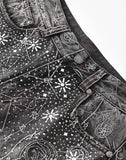 20K Zodiac Diamond Denim Pants in BLK