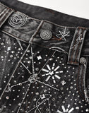 20K Zodiac Diamond Denim Pants in BLK