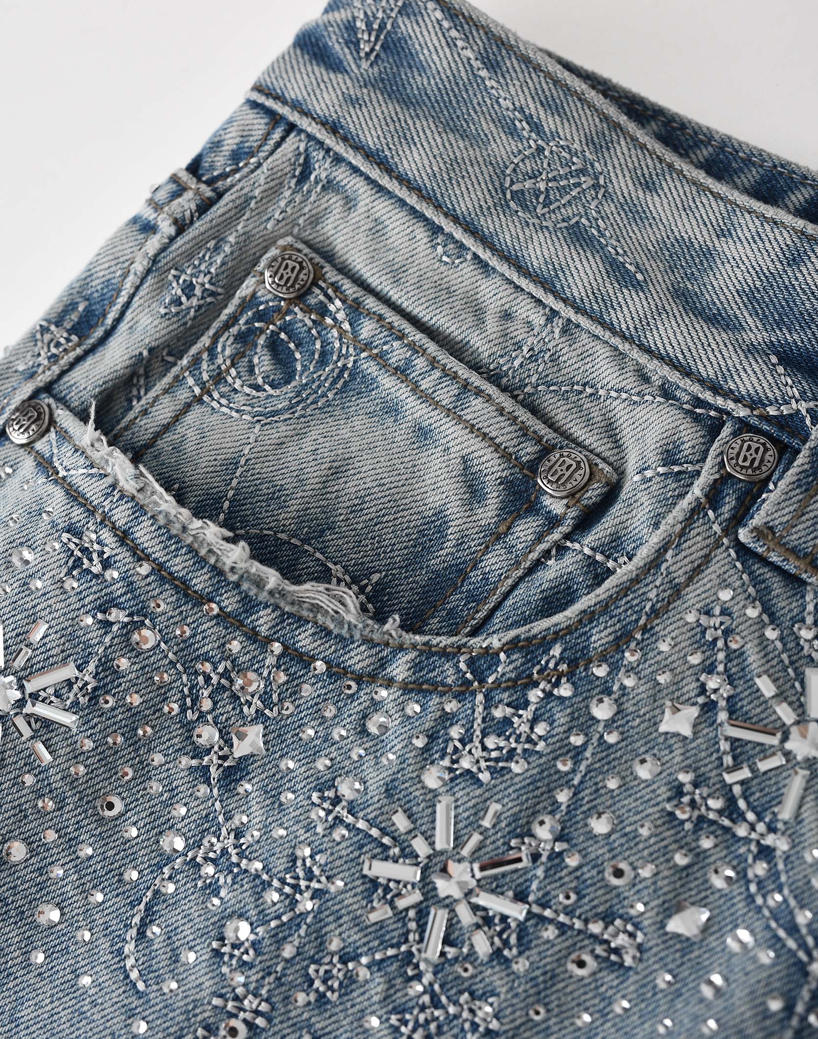 20K Zodiac Diamond Denim Pants in BLU