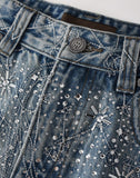20K Zodiac Diamond Denim Pants in BLU