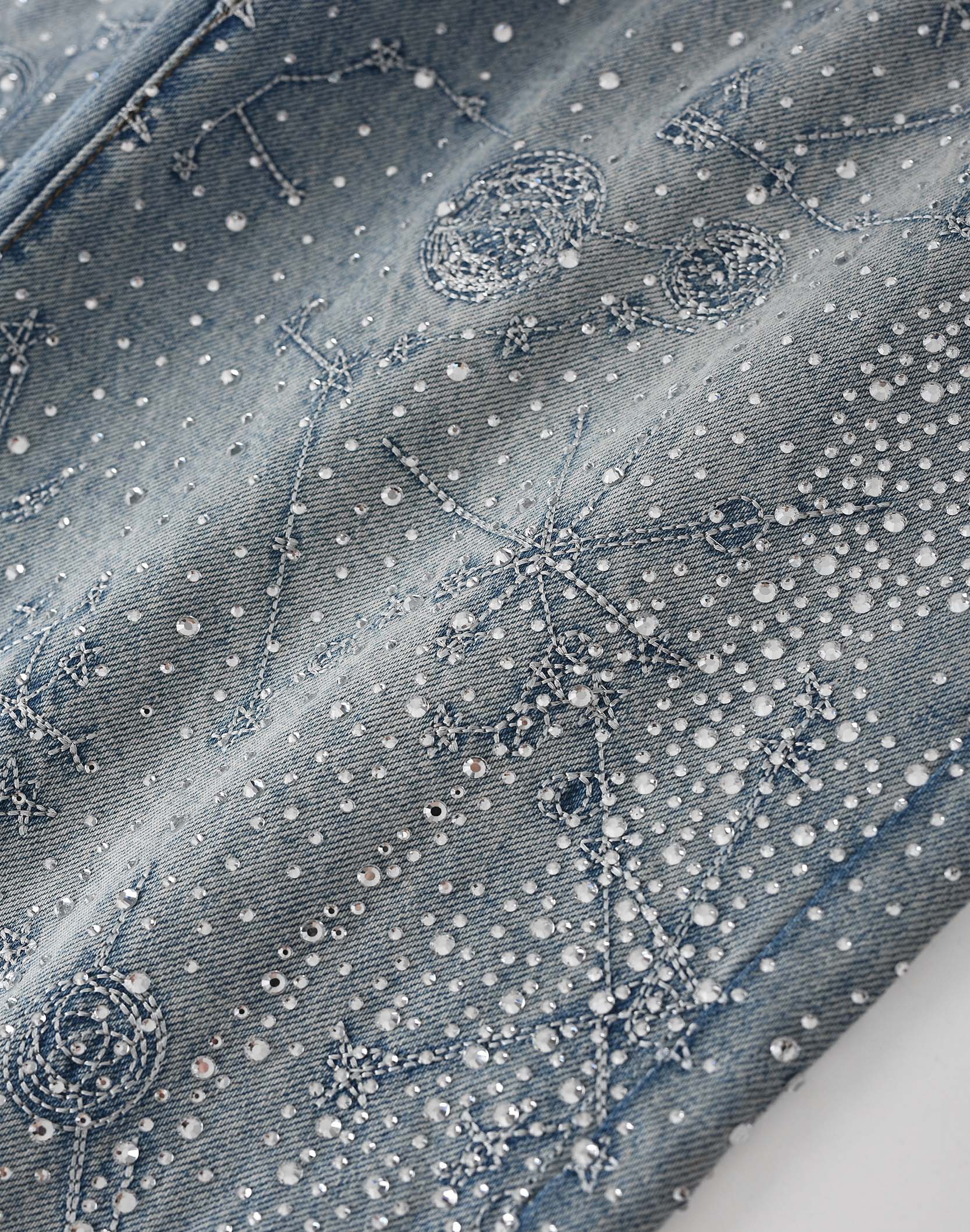 20K Zodiac Diamond Denim Pants in BLU