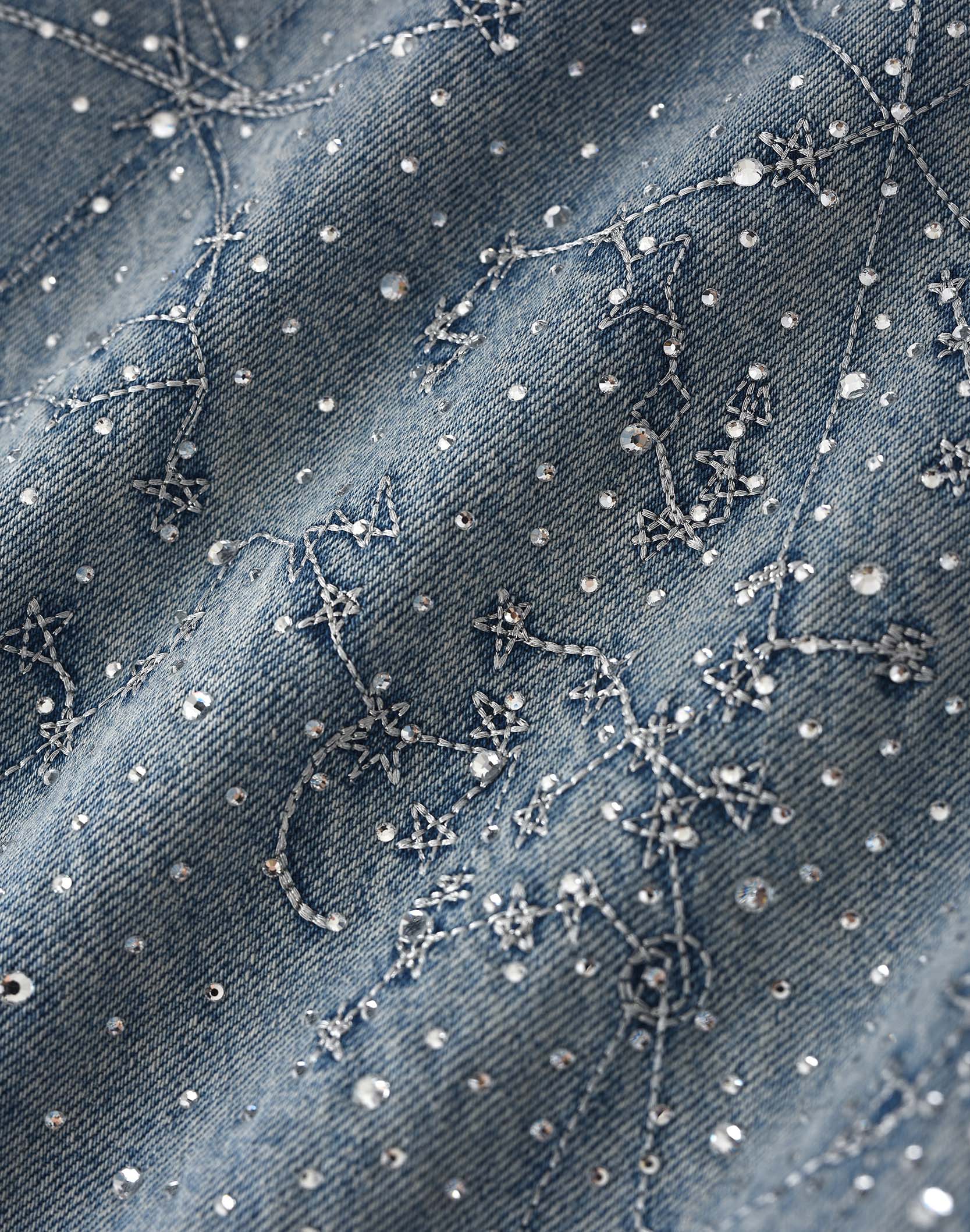 20K Zodiac Diamond Denim Pants in BLU