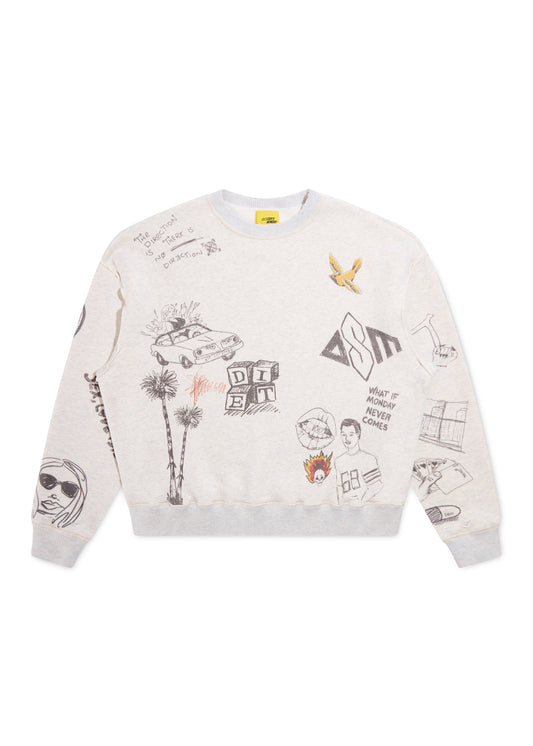 Doodle Crewneck Sweatshirt - Heather Grey