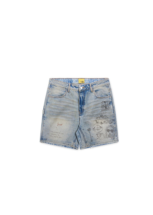 Doodle Denim Short - Indigo Stain