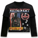 USA Longsleeve Thermal T-Shirt- Black