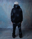 RHINESTONE STAR EAGLE HOODIE BLACK