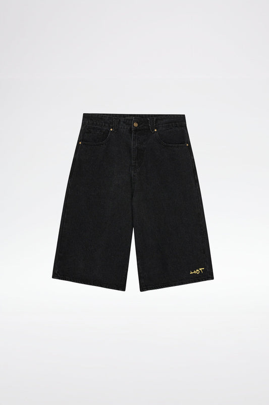 EMBROIDERY JORTS - Black