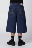 EMBROIDERY JORTS - Indigo Blue