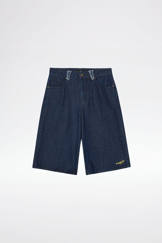 EMBROIDERY JORTS - Indigo Blue