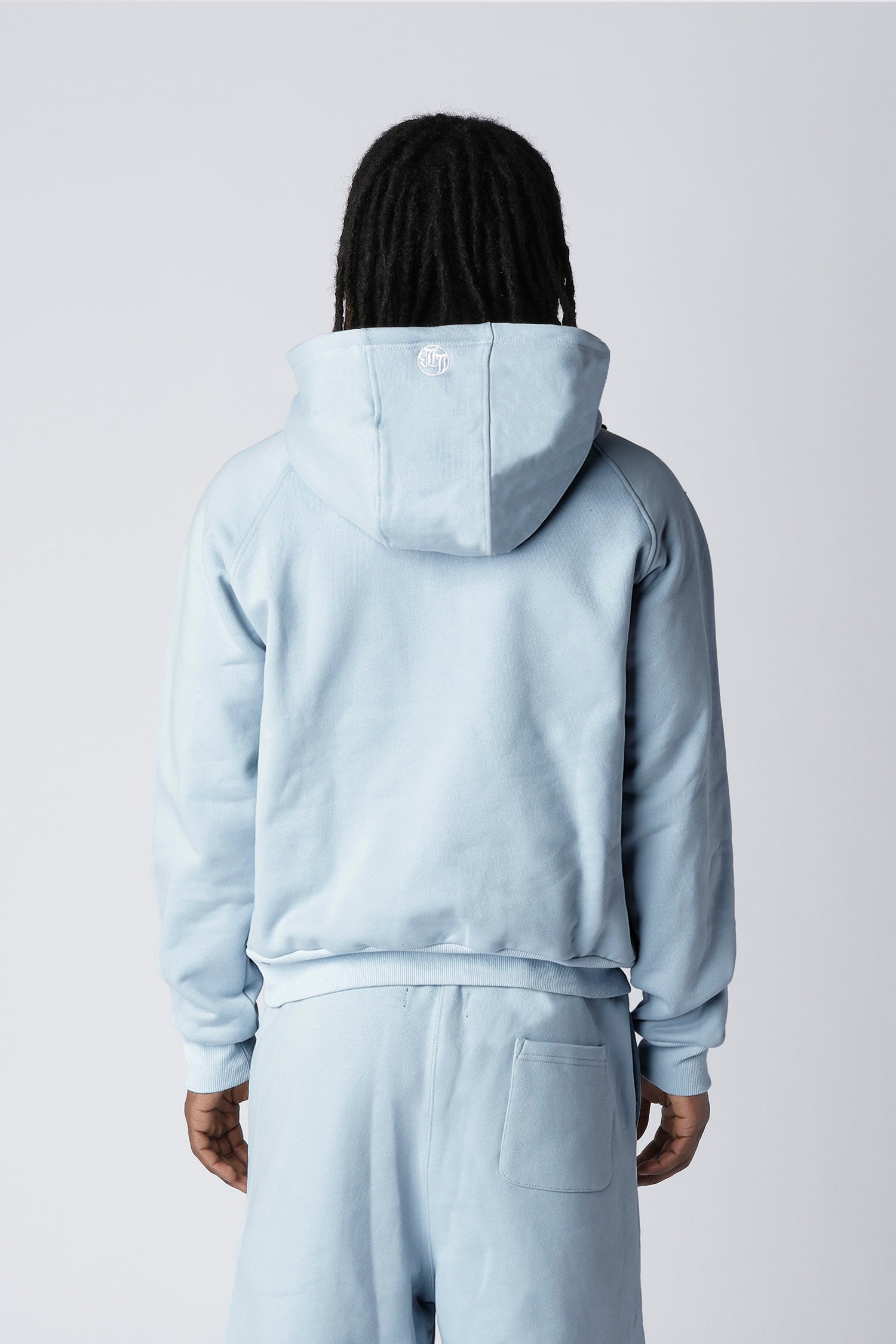 EMBROIDERY LOGO HOODIE - Clear blue