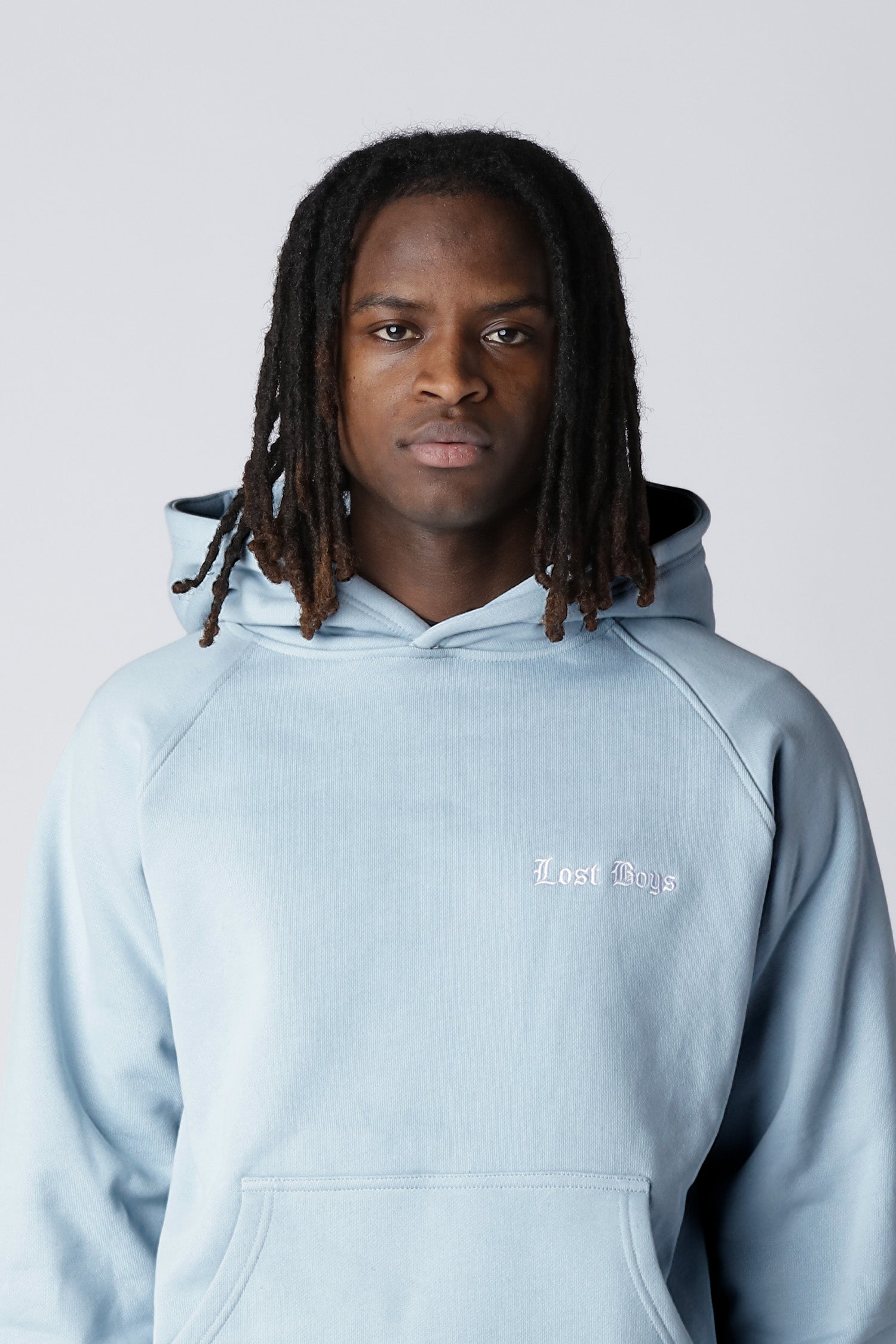 EMBROIDERY LOGO HOODIE - Clear blue